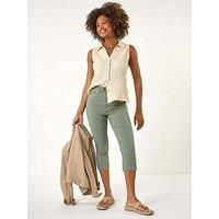 Roman Lift Sculpt Shape Cropped Stretch Trouser - Green