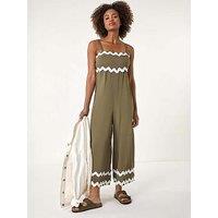 Roman Ric Rac Strappy Jumpsuit - Green