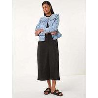 Roman Pearl Detail Collarless Jacket - Blue