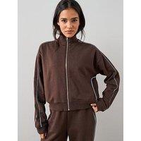 The Very Collection Zip Through Contrast Jacket Co-Ord - Brown