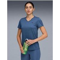 Puma Womens Training Essential Vneck Tee - Blue