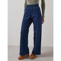 The Very Collection Denim Elasticated Wide Leg Jeans - Dark Wash