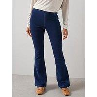 The Very Collection Denim Elasticated Flare Leg Jeans - Dark Wash
