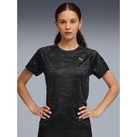 Puma Womens Running Velocity Printed T-Shirt - Black