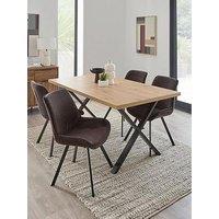 Very Home Mateo 160Cm Dining Table & 4 Lucia Charcoal Chairs