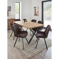 Very Home Mateo 160Cm Dining Table & 6 Lucia Charcoal Chairs