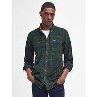 Barbour Blair Tailored Fit Tartan Cord Shirt- Dark Green