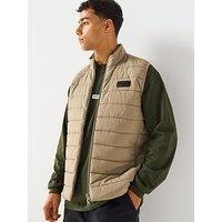 Barbour International Aldon Baffle Slim Fit Quilted Gilet - Beige