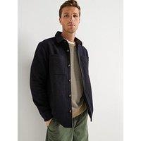 Barbour Marlow Tailored Fit Wool Blend Overshirt - Navy