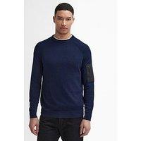 Barbour International Blades Cotton Crew Knitted Jumper - Navy