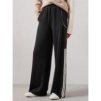 The Very Collection Wide Leg Track Pants - Black