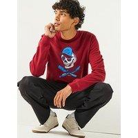 Barbour International Authentics Morgan Crew Sweat Top - Dark Red
