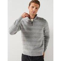 Barbour Dartfield Half Zip Knitted Jumper- Grey