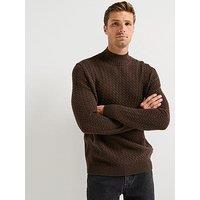 Barbour Stonesand Textured Funnel Neck Knitted Jumper- Black