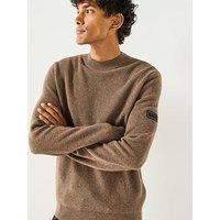 Barbour International Crawley Crew Knitted Jumper-Brown