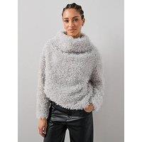 The Very Collection Faux Fur Overhead Fleece - Grey