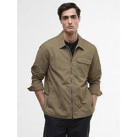 Barbour International Maze Peached Nylon Overshirt- Khaki