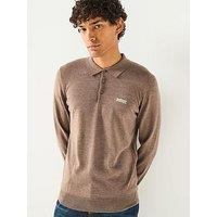 Barbour International Merlin Merino Long Sleeve Polo Shirt - Brown