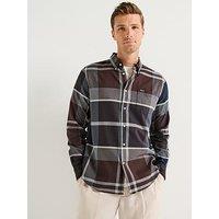 Barbour Dunoon Long Sleeve Check Tailored Fit Shirt- Black
