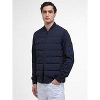 Barbour International Holmes Hybrid Knitted Bomber Jacket - Navy