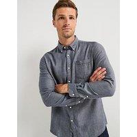 Barbour Buckley Tailored Fit Herringbone Shirt - Navy