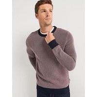 Barbour Wells Textured Crew Knitted Jumper - Navy