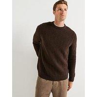 Barbour Cleveland Textured Crew Knitted Jumper - Brown