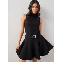 The Very Collection Belted Mini Dress - Black