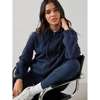 The Very Collection Longline Zip Through Hoodie - Navy