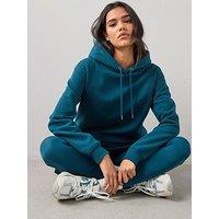 The Very Collection Longline Hoodie With Side Splits - Green
