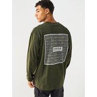 Barbour International Lever Long Sleeve Oversized Fit T-Shirt- Dark Green