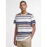 Barbour Aickmen Tailored Fit Striped T-Shirt - Cream