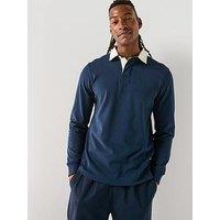 Barbour Howtown Contrast Collar Rugby Polo Shirt - Navy