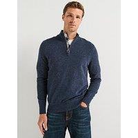 Barbour Waterbury Cashmere Blend Half Zip Sweater - Navy