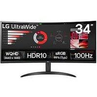 Lg 34" Qhd Ultrawide Curved Monitor