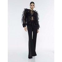 River Island Mega Ruffle Bomber - Black