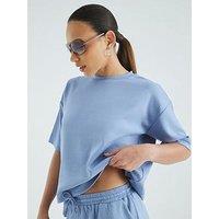 River Island Short Sleeve Premium Clean Boxy T-Shirt - Blue