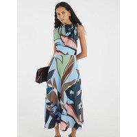 River Island Twist Shoulder Midi Dress - Blue