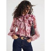River Island Premium Printed Burnout Shirt - Pink