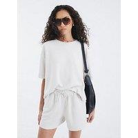 River Island Short Sleeve Premium Clean Boxy T-Shirt - Cream