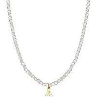The Love Collection Pearl Necklace With Gold Initial
