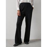 The Very Collection Pull On Smart Wide Leg Trousers - Black