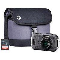 Pentax Wg-1000 Tough Compact Camera - Grey - Camera + Sandisk 64Gb Sd Card + System Bag