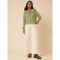Nobodys Child Britney Ruffle Blouse - Green