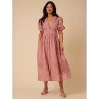 Nobodys Child Starlight Midi Dress Stripe - Pink