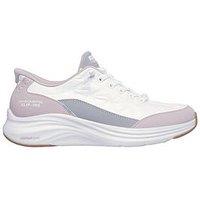 Skechers Contour Foam Slip-In Knotted Bungree Trainer - White Mesh/Lavender Duraleather