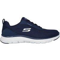 Skechers Flex Appeal 5.0 Fresh Trek Waterproof Trainer - Navy Mesh/Trim