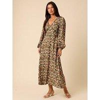 Nobodys Child Remy Midi Dress Vintage Floral - Green