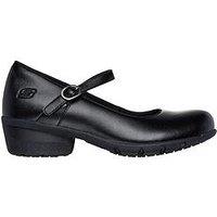 Skechers Elsit Slip Resistant Mary Jane Leather Shoe - Black