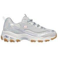 Skechers D'Lites Dazzling Shine Iridescent Trainers - Grey